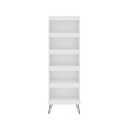 Manhattan Comfort Rockefeller Shoe Storage Rack with 6 Shelves in White | Shelves & Shelving Units | Modishstore