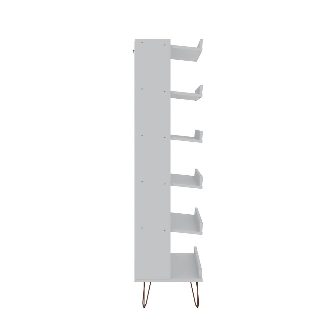 Manhattan Comfort Rockefeller Shoe Storage Rack with 6 Shelves in White | Shelves & Shelving Units | Modishstore-6