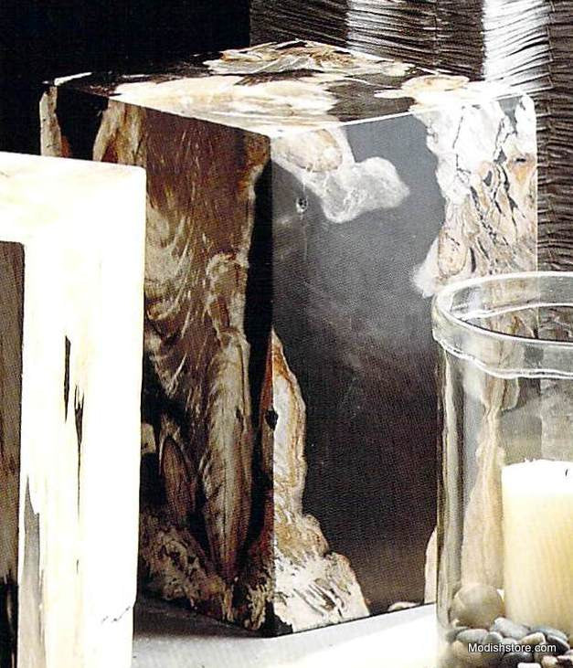 Roost Petrified Wood Block Stools-3