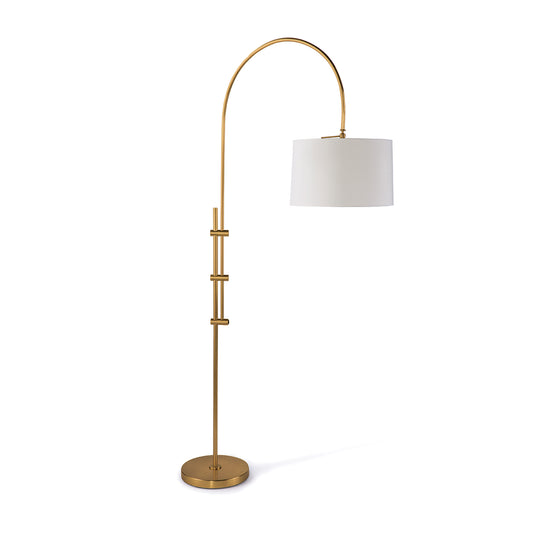 Arc Floor Lamp With Fabric Shade Natural Brass By Regina Andrew | Floor Lamps | Modishstore