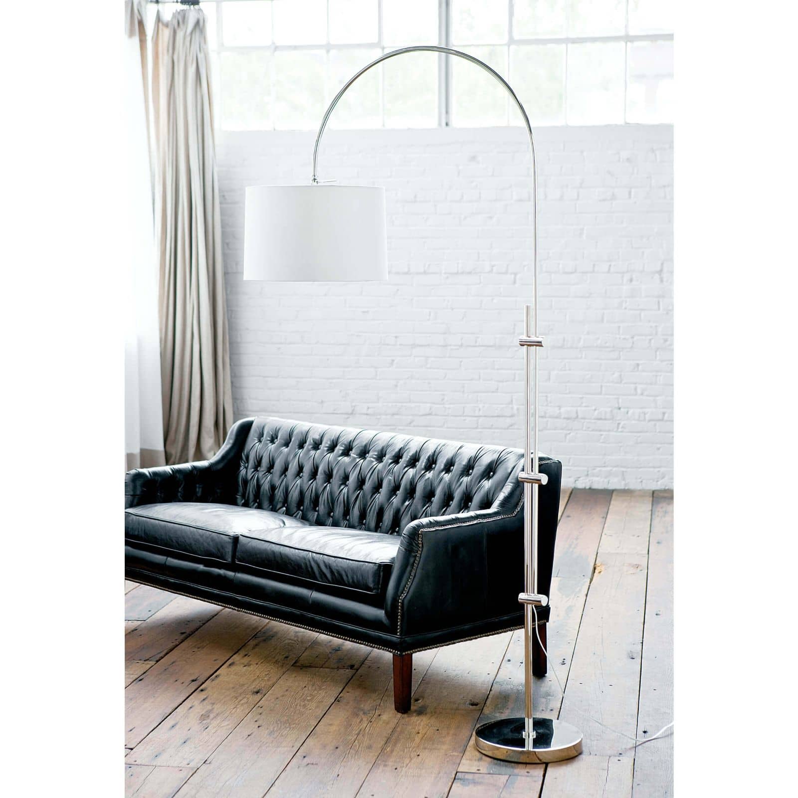 Arc Floor Lamp With Fabric Shade Natural Brass By Regina Andrew | Floor Lamps | Modishstore - 15