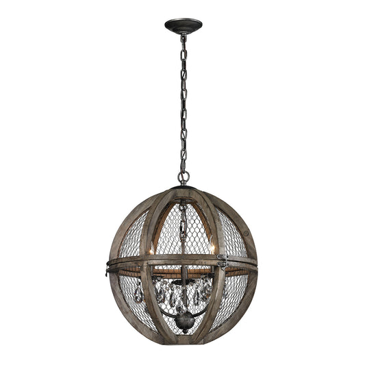 Dimond Home Renaissance Invention Wood And Wire Chandelier | Modishstore | Chandeliers