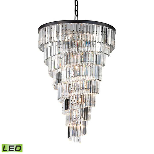 Palacial 15-Light Chandelier in Oil Rubbed Bronze with Clear Crystal - Includes LED Bulbs | Chandeliers | Modishstore