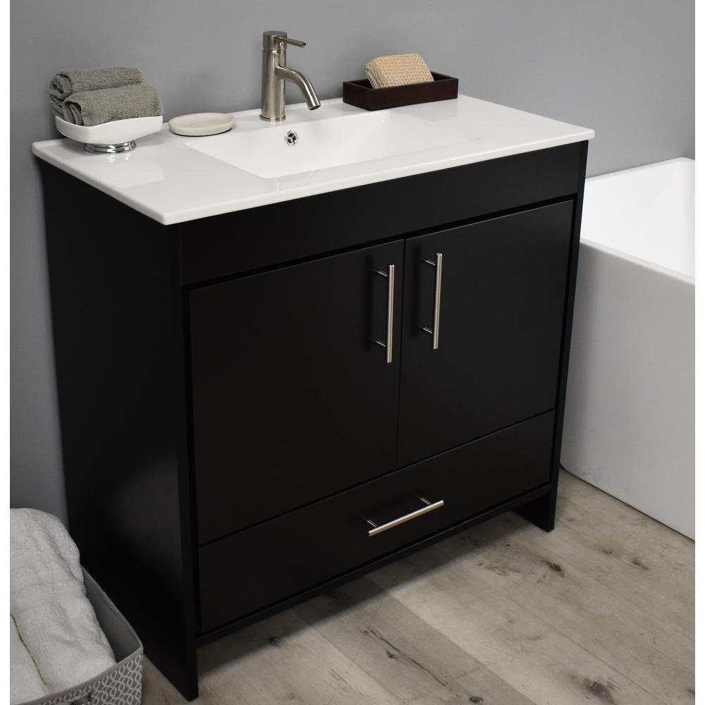 Pacific 36" Modern Bathroom Vanity in White with Integrated Ceramic By Volpa USA | Bathroom Accessories |  Modishstore  - 19