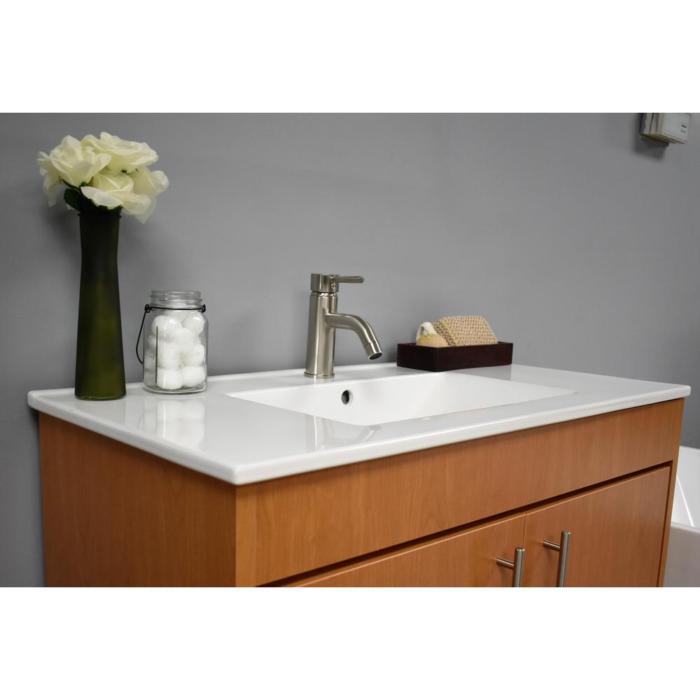 Pacific 36" Modern Bathroom Vanity in Honey Maple with Integrated Ceramic By Volpa USA | Bathroom Accessories |  Modishstore  - 5