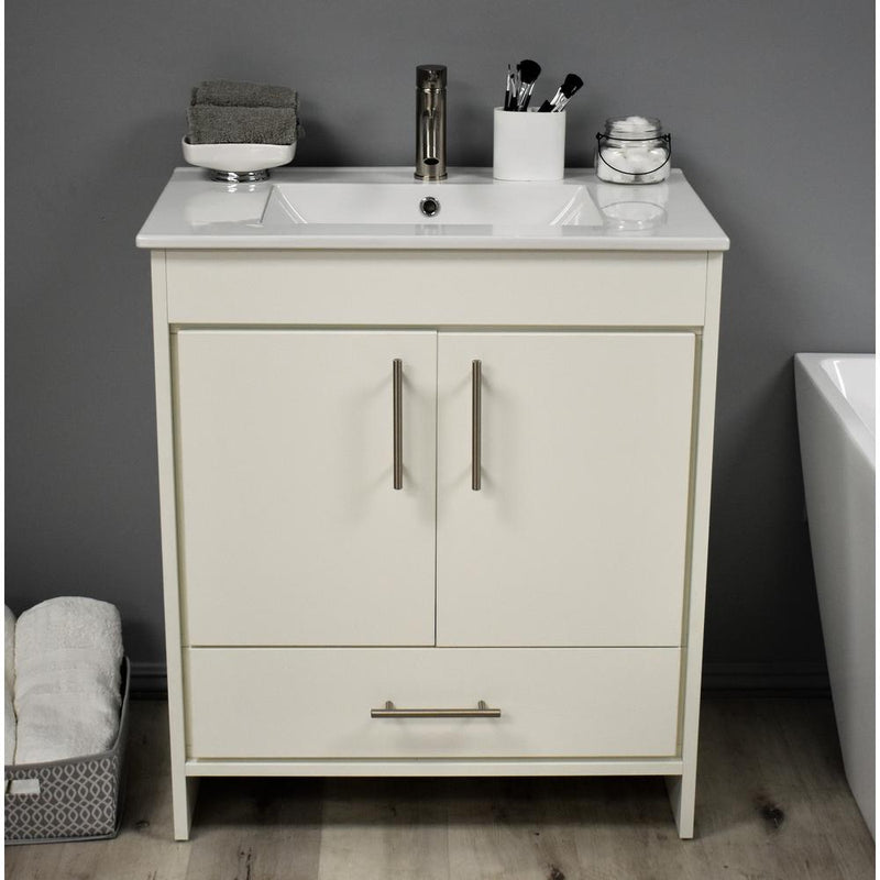 Pacific 30" Modern Bathroom Vanity in Soft White By Volpa USA | Bathroom Accessories |  Modishstore 
