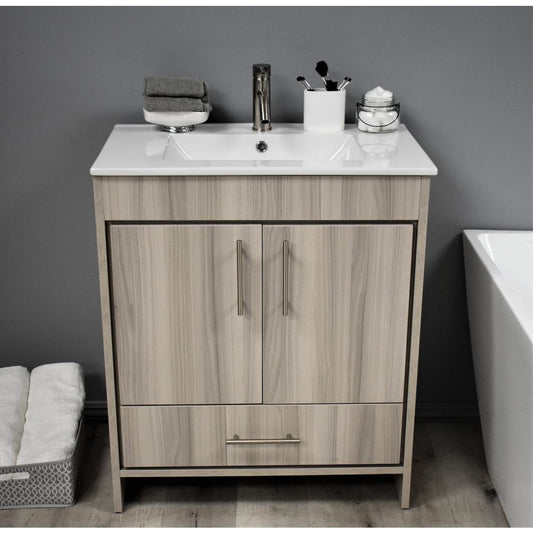 Pacific 30" Modern Bathroom Vanity in Ash Grey By Volpa USA | Bathroom Accessories |  Modishstore 
