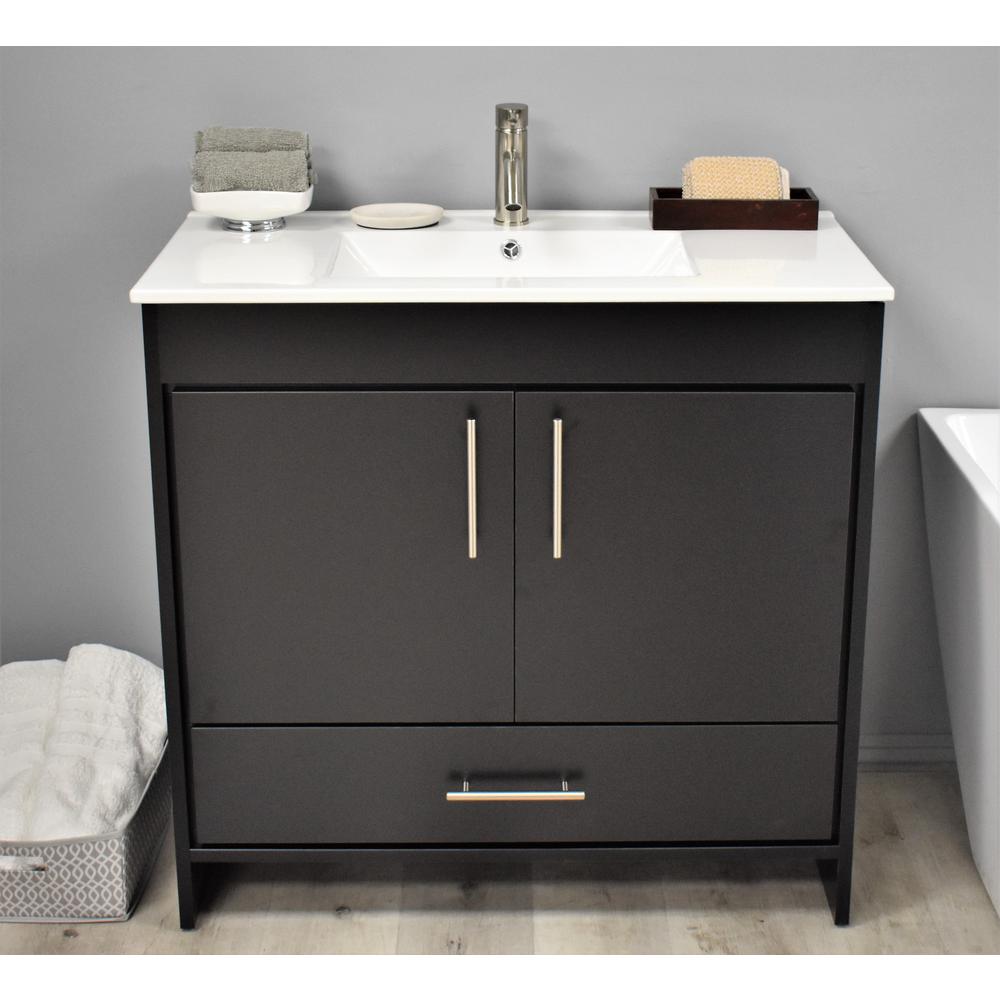 Pacific 36" Modern Bathroom Vanity in White with Integrated Ceramic By Volpa USA | Bathroom Accessories |  Modishstore  - 15