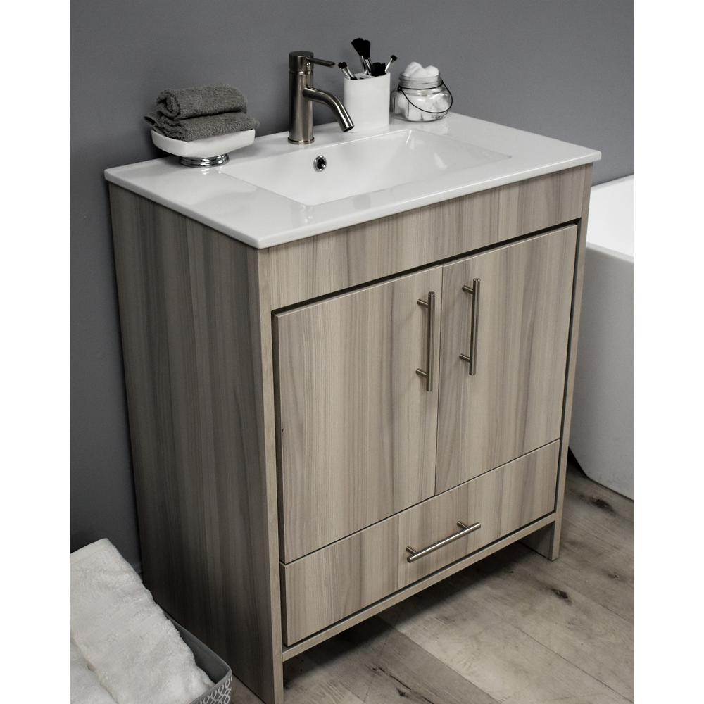 Pacific 30" Modern Bathroom Vanity in Ash Grey By Volpa USA | Bathroom Accessories |  Modishstore  - 5