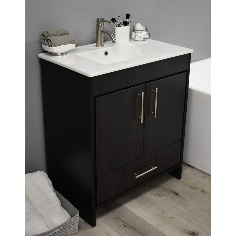 Pacific 30" Modern Bathroom Vanity in Black Ash By Volpa USA | Bathroom Accessories |  Modishstore 