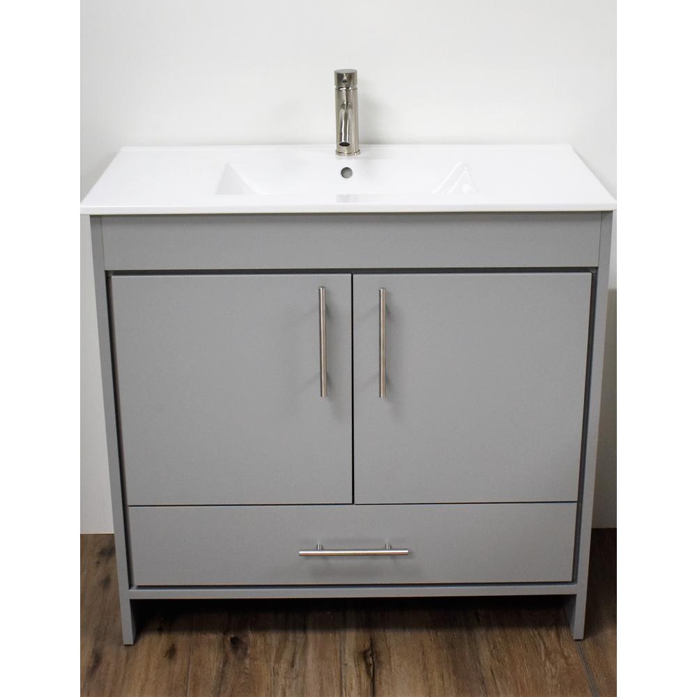 Pacific 36" Modern Bathroom Vanity in White with Integrated Ceramic By Volpa USA | Bathroom Accessories |  Modishstore  - 10