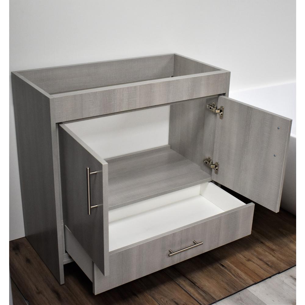 Pacific 36" Modern Bathroom Vanity in Weathered Grey with Brushed By Volpa USA | Bathroom Accessories |  Modishstore  - 7
