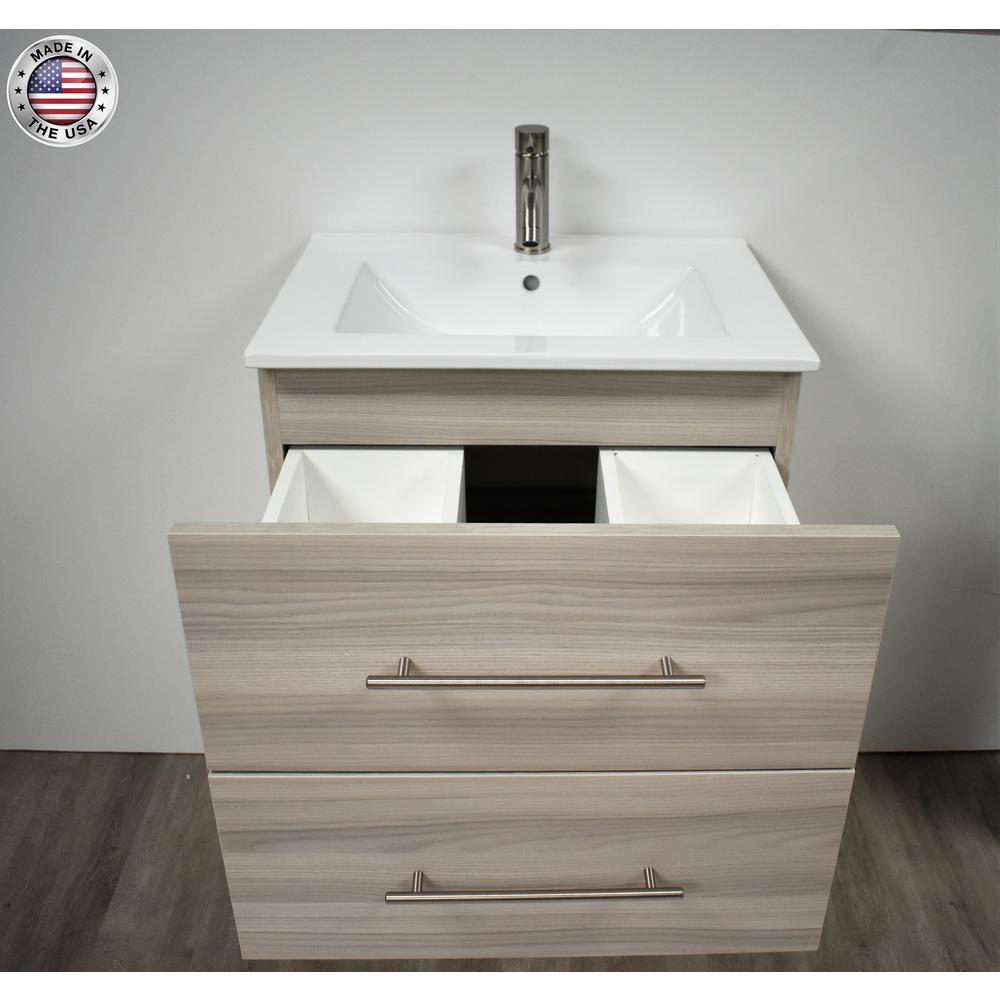 Napa 30" Modern Wall-Mounted Floating Bathroom Vanity By Volpa USA | Bathroom Accessories |  Modishstore  - 3