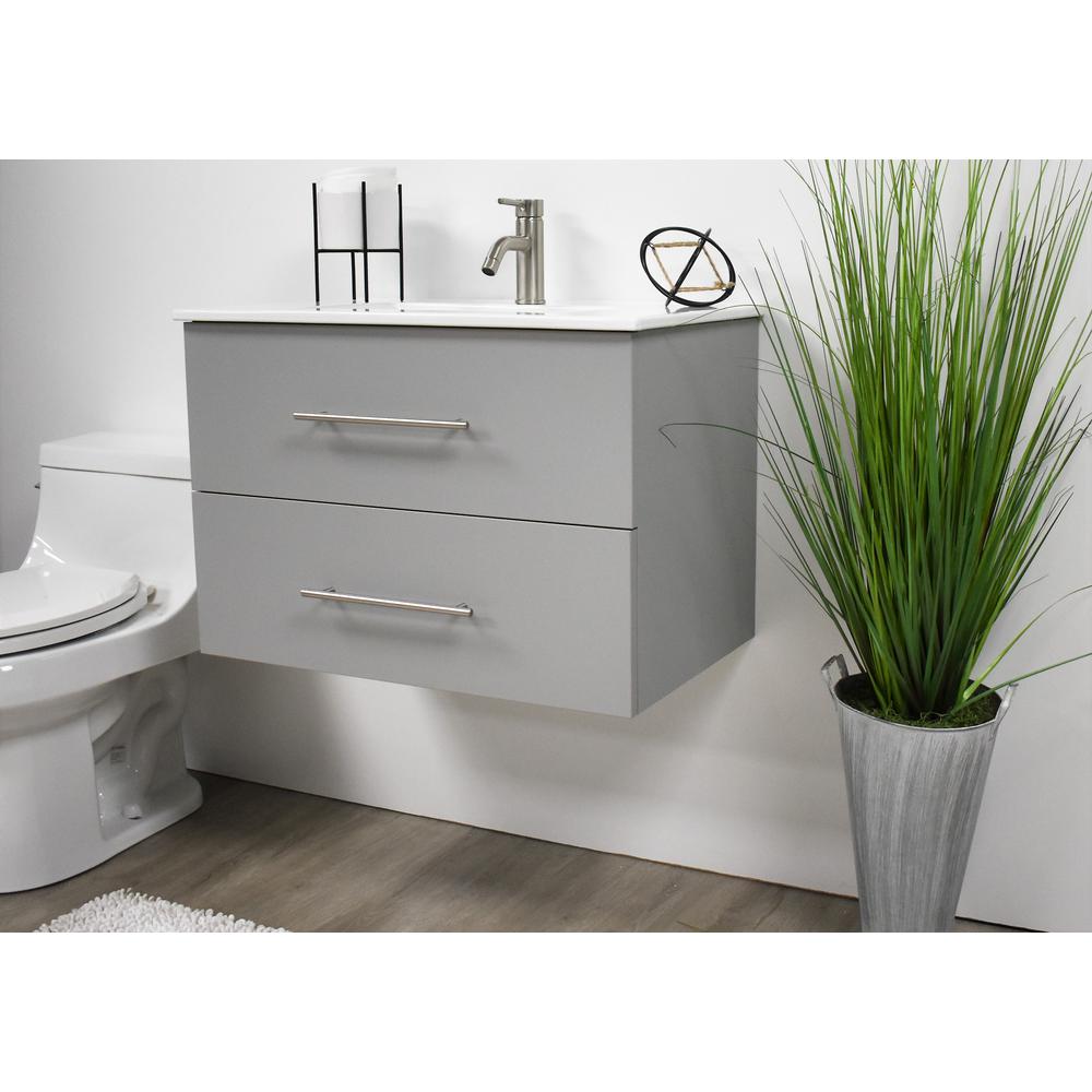 Napa 30" Modern Wall-Mounted Floating Bathroom Vanity with Ceramic By Volpa USA | Bathroom Accessories |  Modishstore  - 9