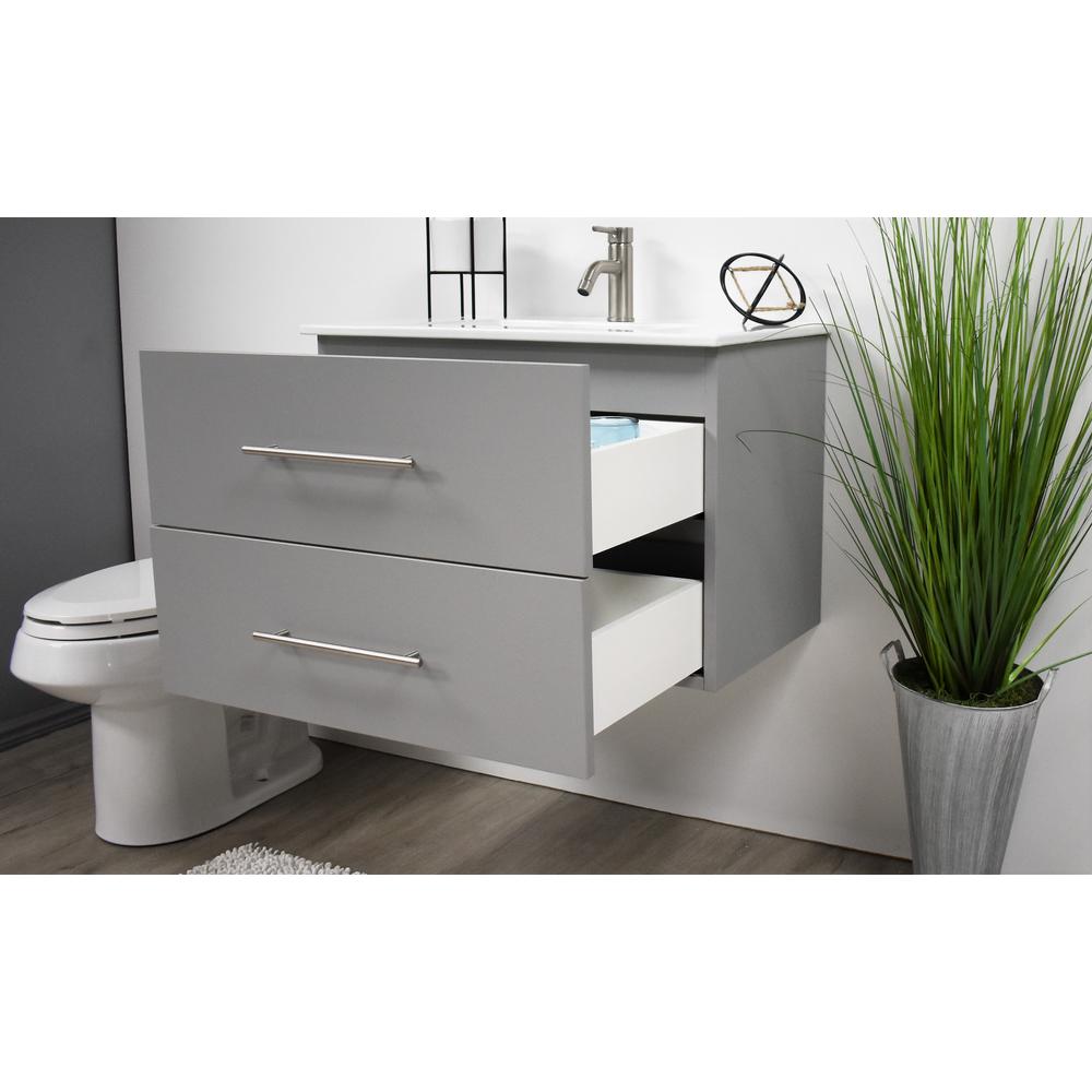 Napa 30" Modern Wall-Mounted Floating Bathroom Vanity with Ceramic By Volpa USA | Bathroom Accessories |  Modishstore  - 16