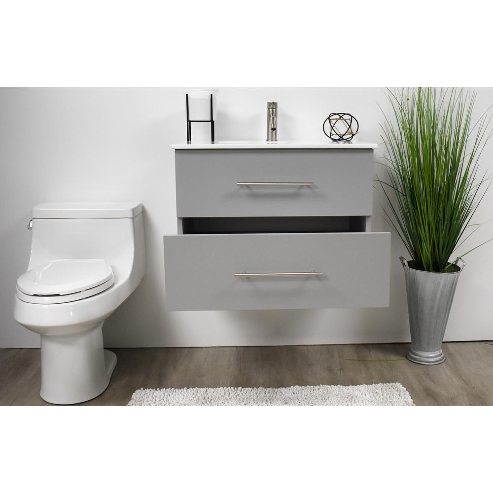 Napa 30" Modern Wall-Mounted Floating Bathroom Vanity with Ceramic By Volpa USA | Bathroom Accessories |  Modishstore  - 12