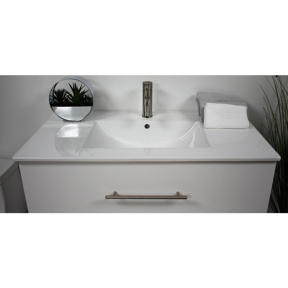 Napa 30" Modern Wall-Mounted Floating Bathroom Vanity in Glossy White By Volpa USA | Bathroom Accessories |  Modishstore  - 5