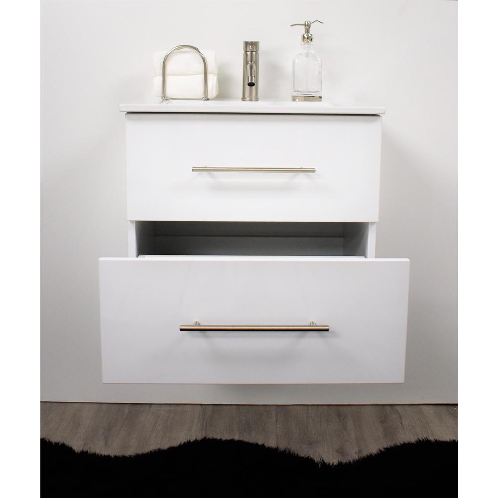 Napa 30" Modern Wall-Mounted Floating Bathroom Vanity in Glossy White By Volpa USA | Bathroom Accessories |  Modishstore  - 6