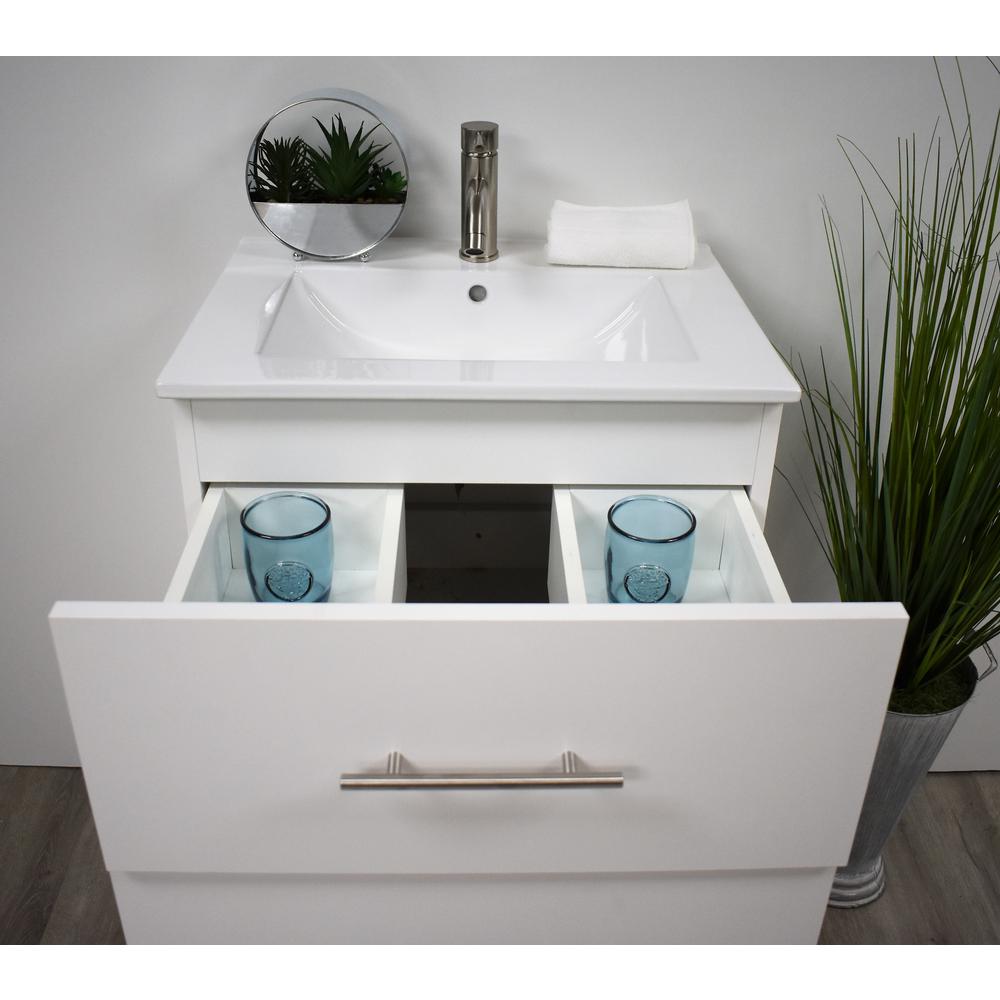 Napa 30" Modern Wall-Mounted Floating Bathroom Vanity with Ceramic By Volpa USA | Bathroom Accessories |  Modishstore  - 7
