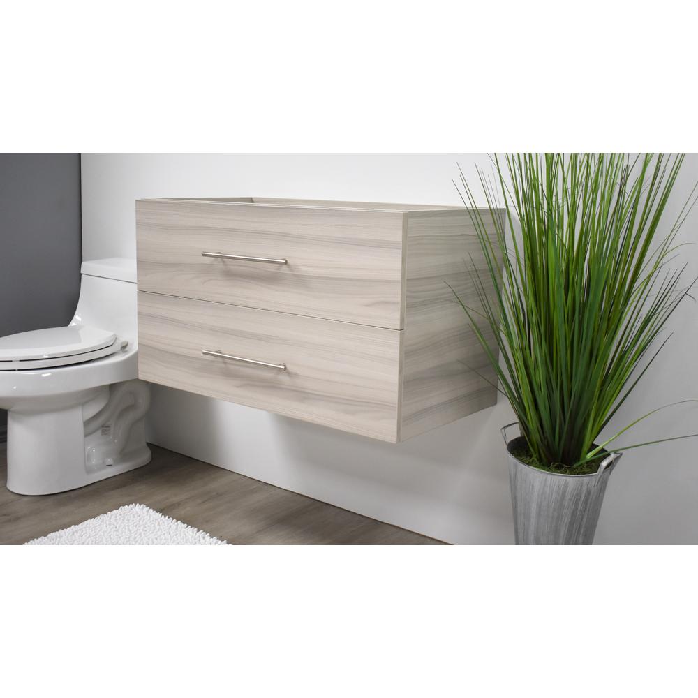 Napa 36" Modern Wall-Mounted Floating Bathroom Vanity in Ash Grey By Volpa USA | Bathroom Accessories |  Modishstore  - 3