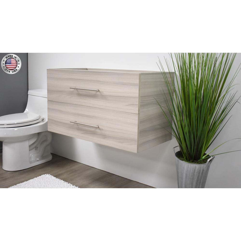 Napa 36" Modern Wall-Mounted Floating Bathroom Vanity in Ash Grey By Volpa USA | Bathroom Accessories |  Modishstore  - 8