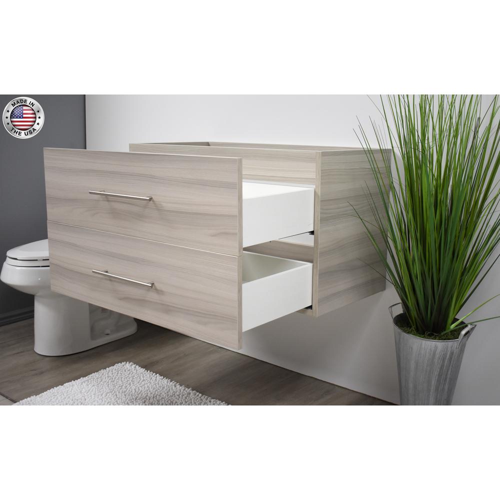 Napa 36" Modern Wall-Mounted Floating Bathroom Vanity in Ash Grey By Volpa USA | Bathroom Accessories |  Modishstore  - 6