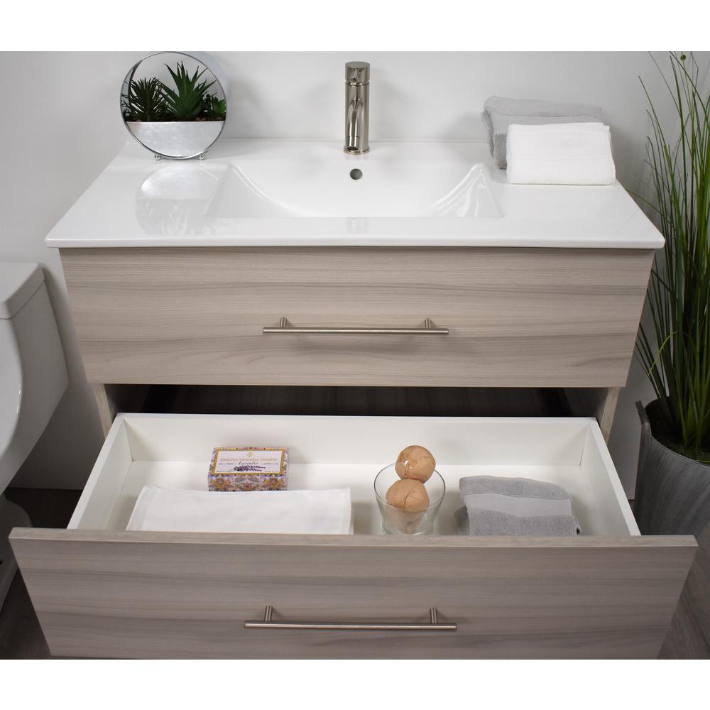 Napa 36" Modern Wall-Mounted Floating Bathroom Vanity with Ceramic By Volpa USA | Bathroom Accessories |  Modishstore  - 13
