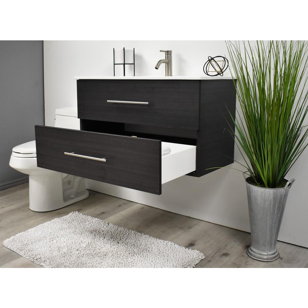 Napa 36" Modern Wall-Mounted Floating Bathroom Vanity with Ceramic By Volpa USA | Bathroom Accessories |  Modishstore  - 8