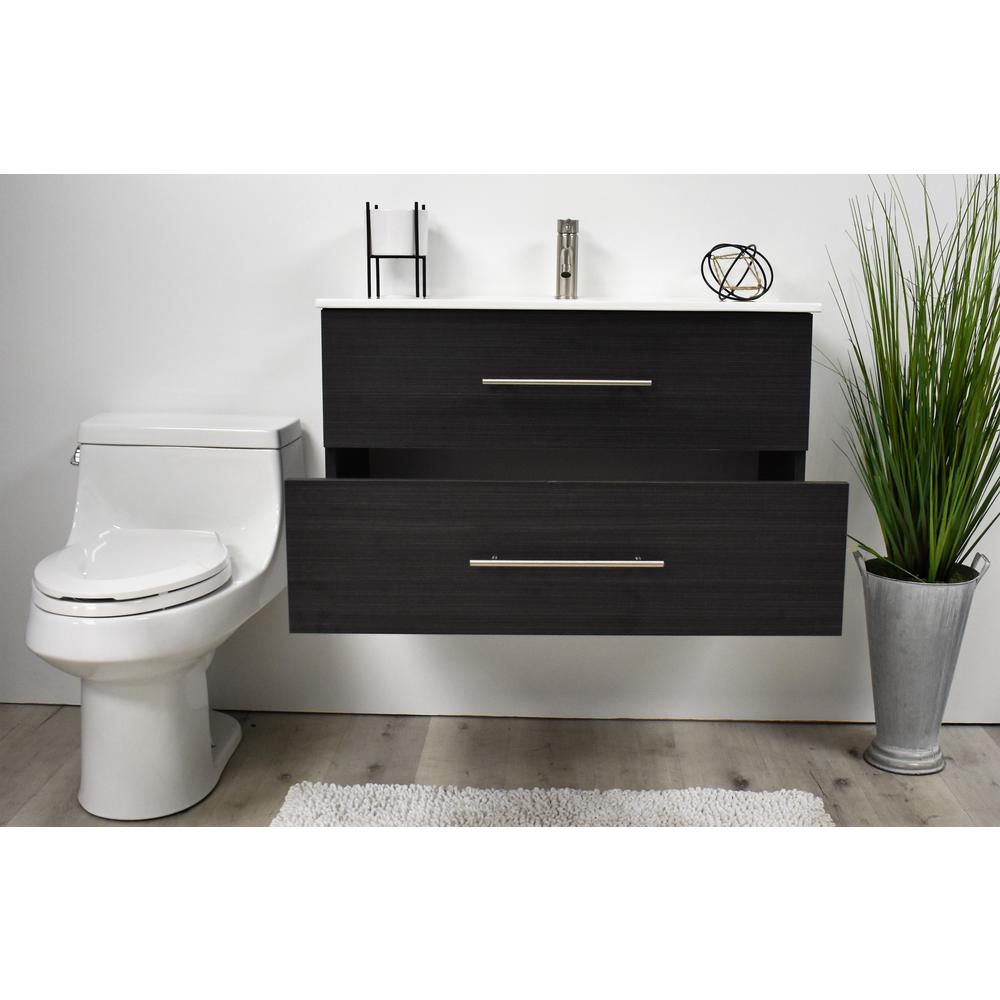 Napa 36" Modern Wall-Mounted Floating Bathroom Vanity with Ceramic By Volpa USA | Bathroom Accessories |  Modishstore  - 4