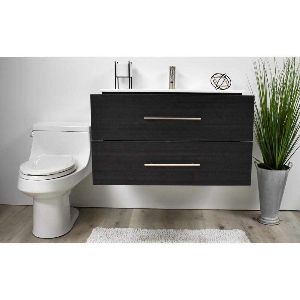 Napa 36" Modern Wall-Mounted Floating Bathroom Vanity with Ceramic By Volpa USA | Bathroom Accessories |  Modishstore  - 2