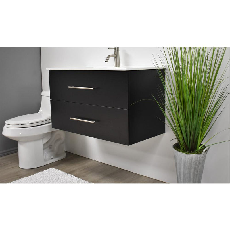 Napa 36" Modern Wall-Mounted Floating Bathroom Vanity with Ceramic Top By Volpa USA | Bathroom Accessories |  Modishstore  - 11