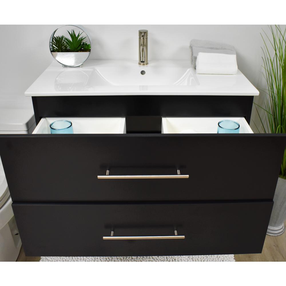 Napa 36" Modern Wall-Mounted Floating Bathroom Vanity with Ceramic Top By Volpa USA | Bathroom Accessories |  Modishstore  - 13