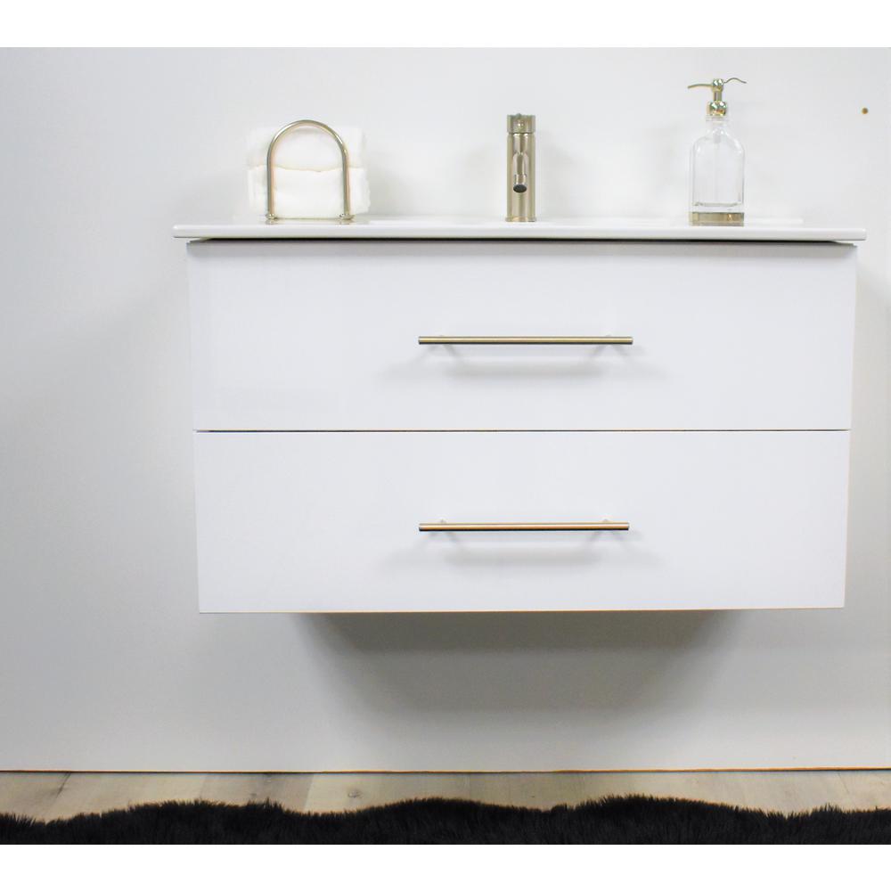 Napa 36" Modern Wall-Mounted Floating Bathroom Vanity in Glossy White By Volpa USA | Bathroom Accessories |  Modishstore  - 5
