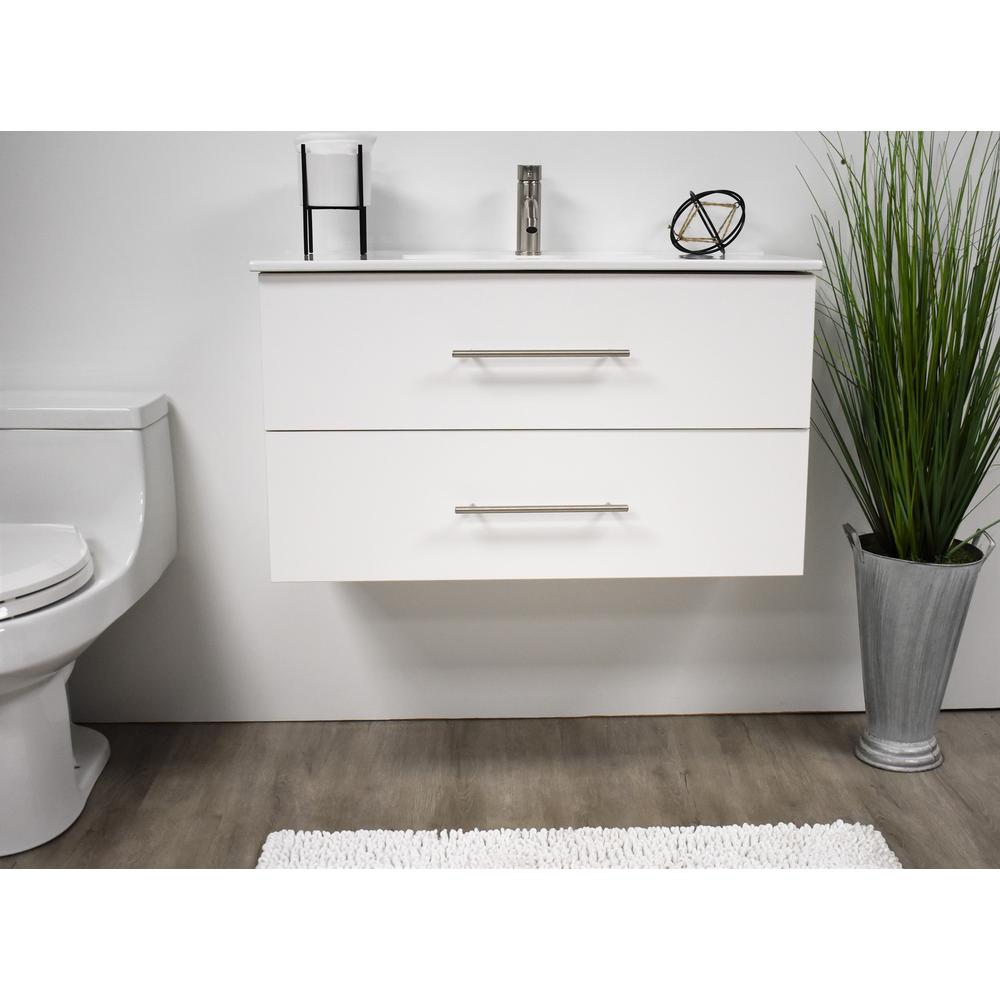 Napa 36" Modern Wall-Mounted Floating Bathroom Vanity with Ceramic Top By Volpa USA | Bathroom Accessories |  Modishstore  - 6