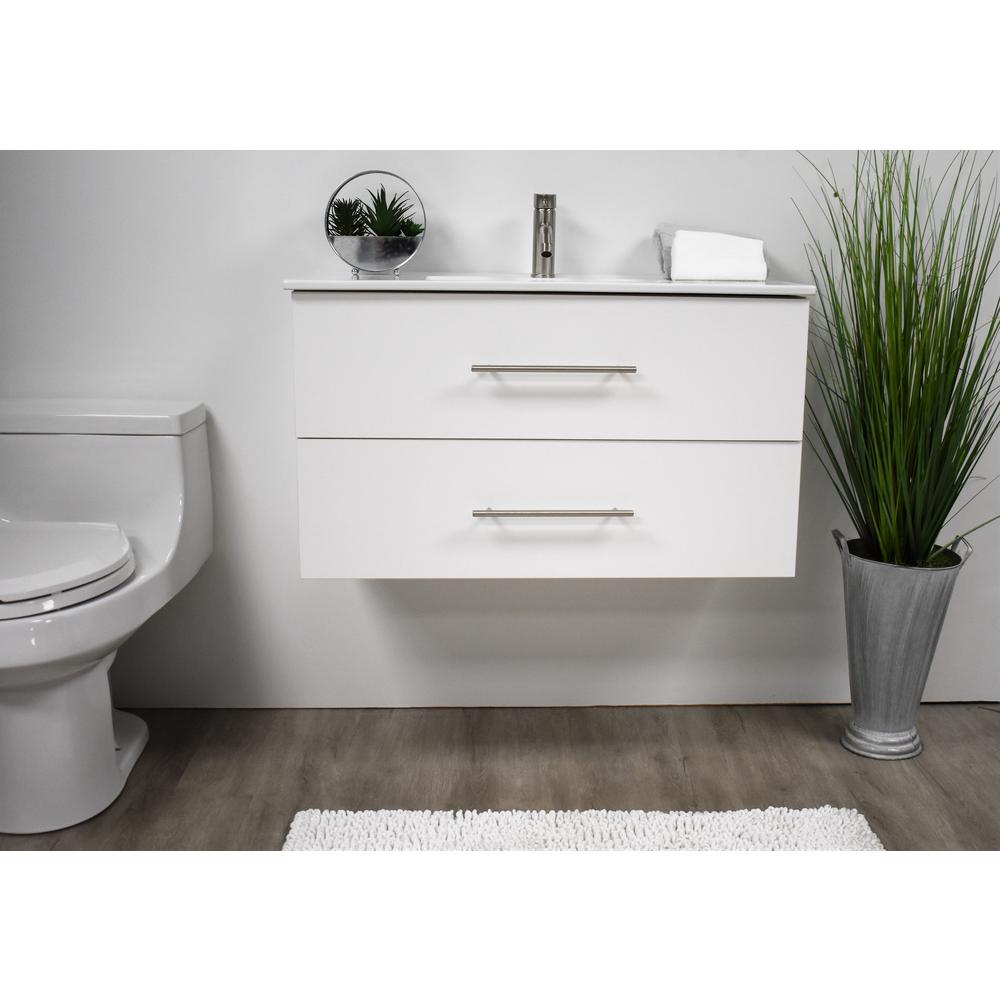 Napa 36" Modern Wall-Mounted Floating Bathroom Vanity with Ceramic Top By Volpa USA | Bathroom Accessories |  Modishstore  - 5
