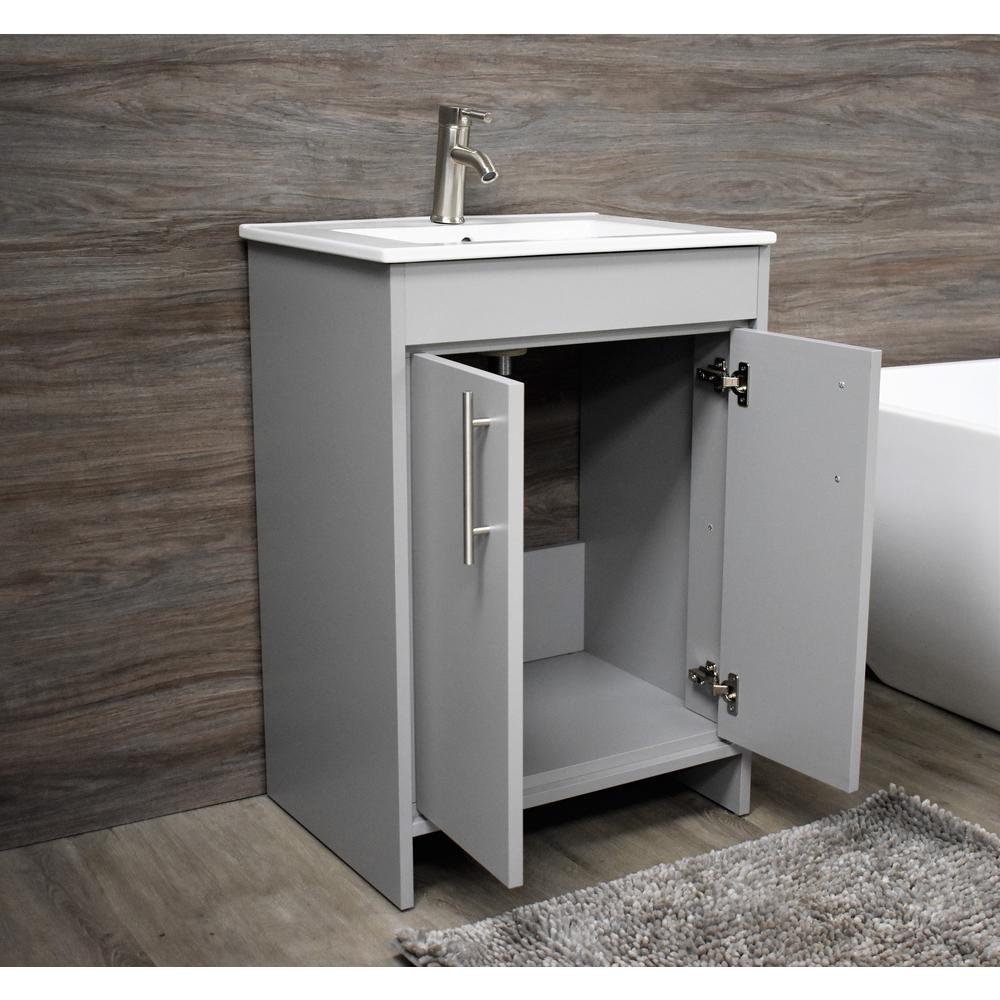 Villa 30" Modern Bathroom Vanity in Grey with Integrated Ceramic By Volpa USA | Bathroom Accessories |  Modishstore  - 8