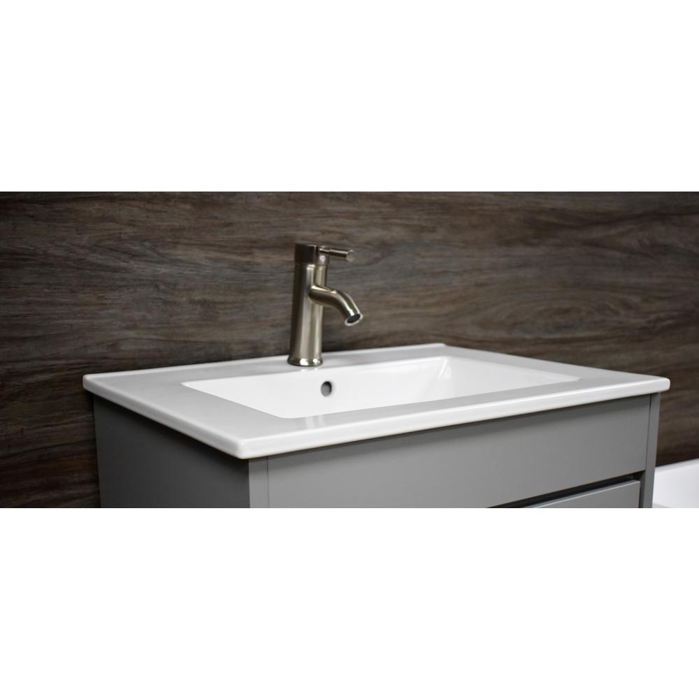 Villa 30" Modern Bathroom Vanity in Grey with Integrated Ceramic By Volpa USA | Bathroom Accessories |  Modishstore  - 7