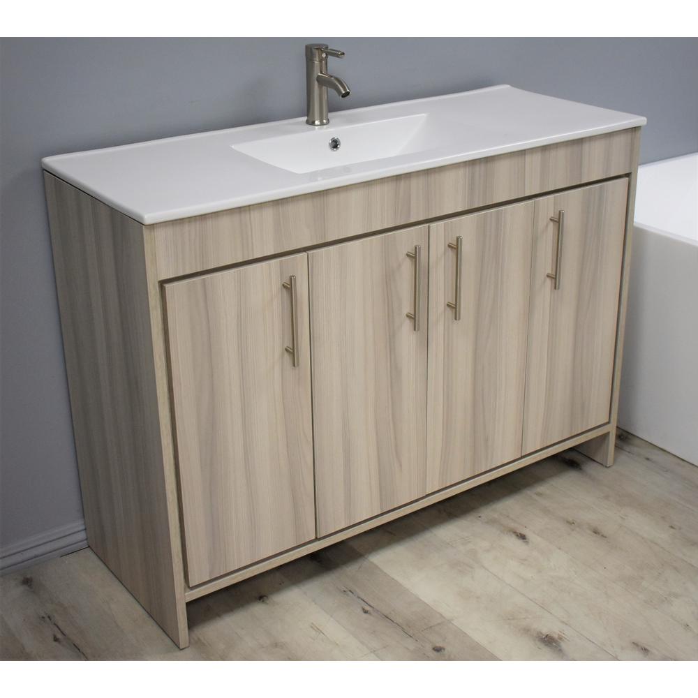 Villa 48" Modern Bathroom Vanity in Weathered Grey with Integrated Ceramic By Volpa USA | Bathroom Accessories |  Modishstore  - 17