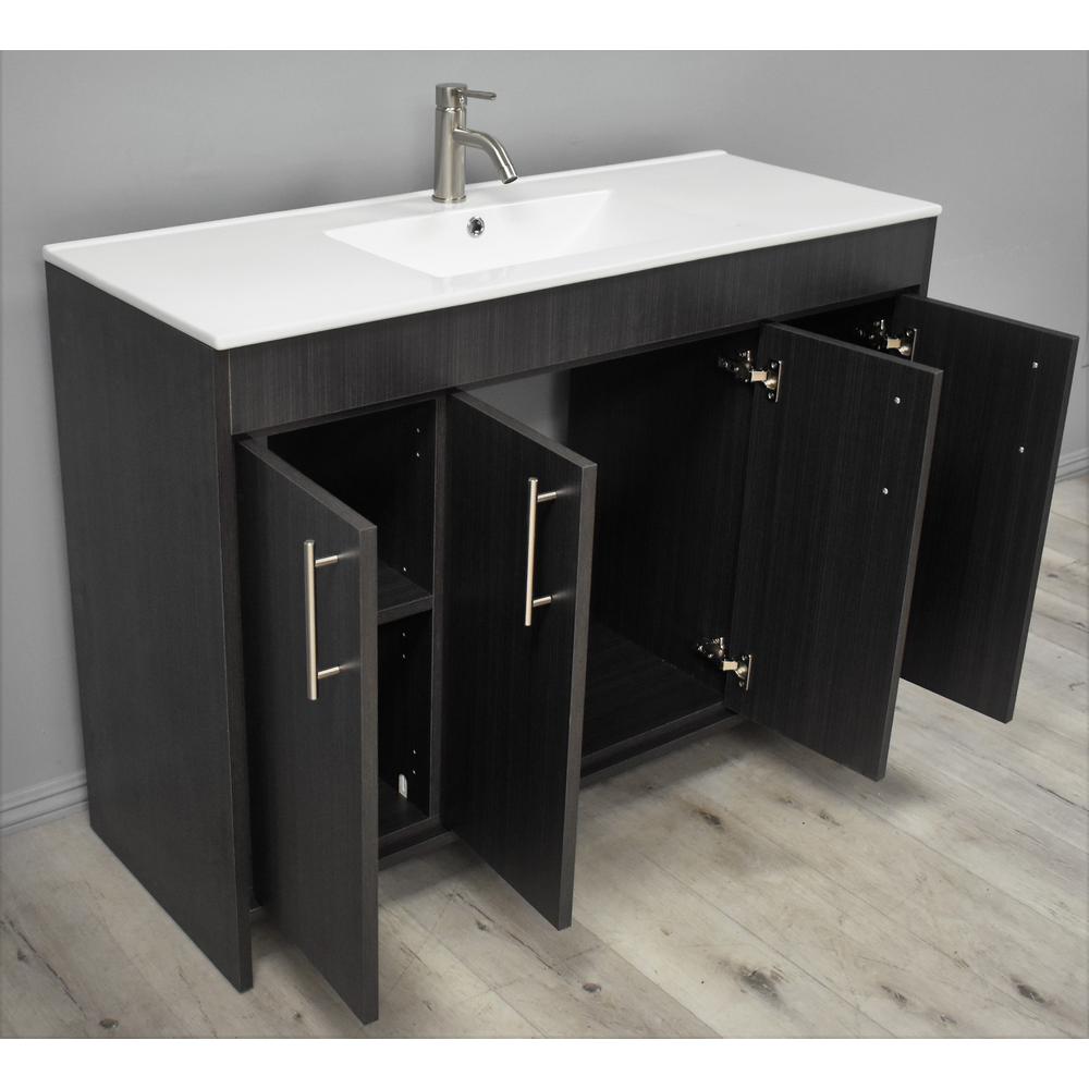 Villa 48" Modern Bathroom Vanity in Weathered Grey with Integrated Ceramic By Volpa USA | Bathroom Accessories |  Modishstore  - 16