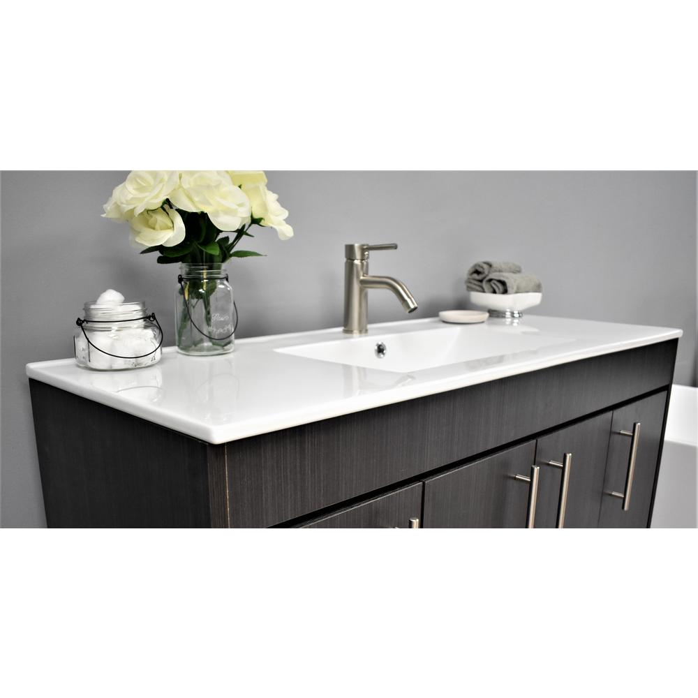 Villa 48" Modern Bathroom Vanity in Weathered Grey with Integrated Ceramic By Volpa USA | Bathroom Accessories |  Modishstore  - 13