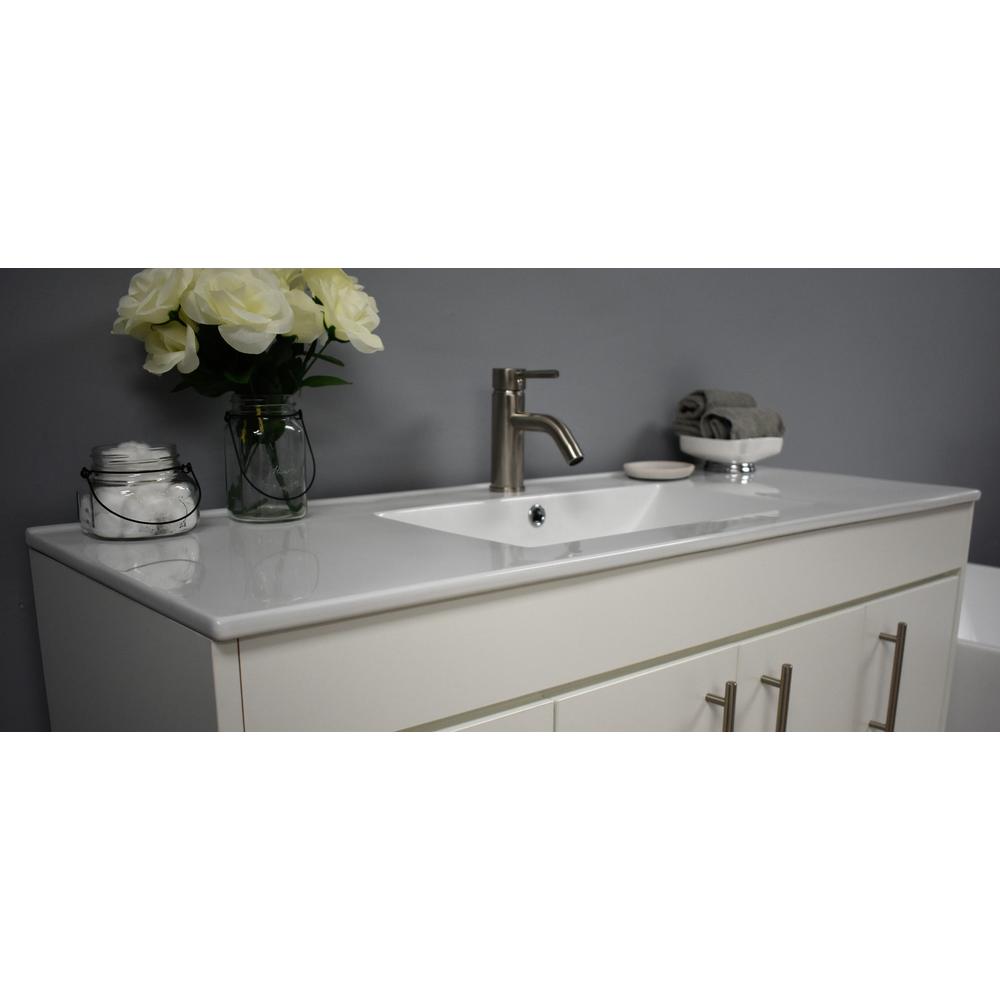 Villa 48" Modern Bathroom Vanity in White with Integrated Ceramic By Volpa USA | Bathroom Accessories |  Modishstore  - 6