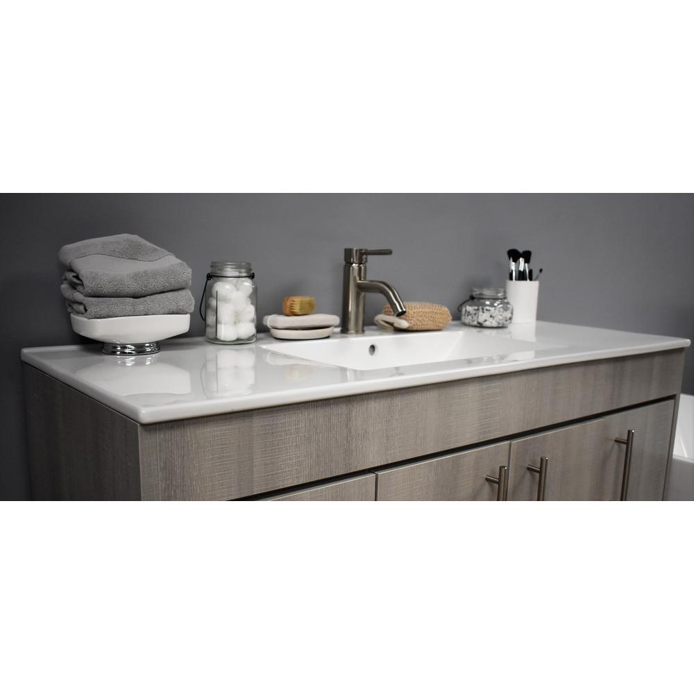 Villa 48" Modern Bathroom Vanity in Weathered Grey with Integrated Ceramic By Volpa USA | Bathroom Accessories |  Modishstore  - 2