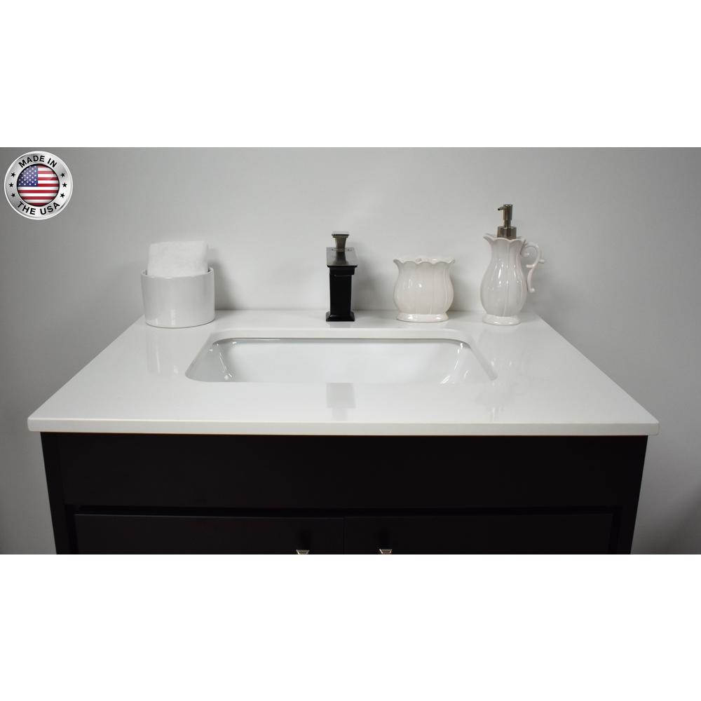 Capri 24" Modern Bathroom Vanity in White with White Microstone By Volpa USA | Bathroom Accessories |  Modishstore  - 18