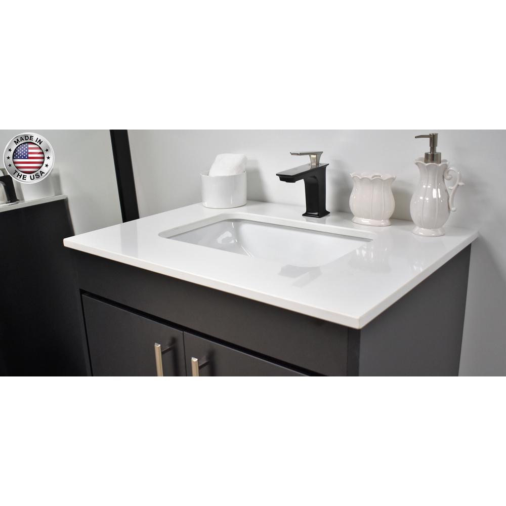 Capri 24" Modern Bathroom Vanity in White with White Microstone By Volpa USA | Bathroom Accessories |  Modishstore  - 23