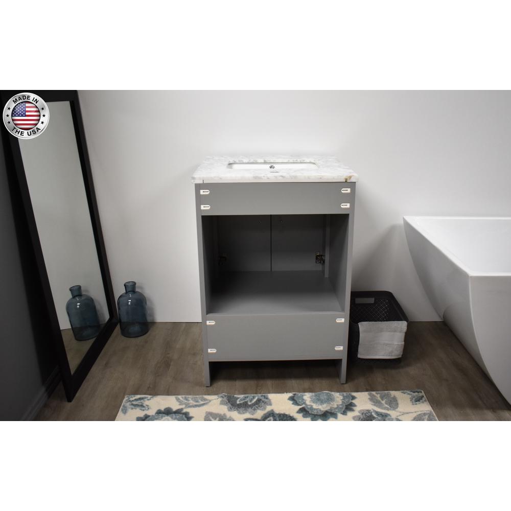 Capri 24" Modern Bathroom Vanity in Black with Carrara Marble top By Volpa USA | Bathroom Accessories |  Modishstore  - 15