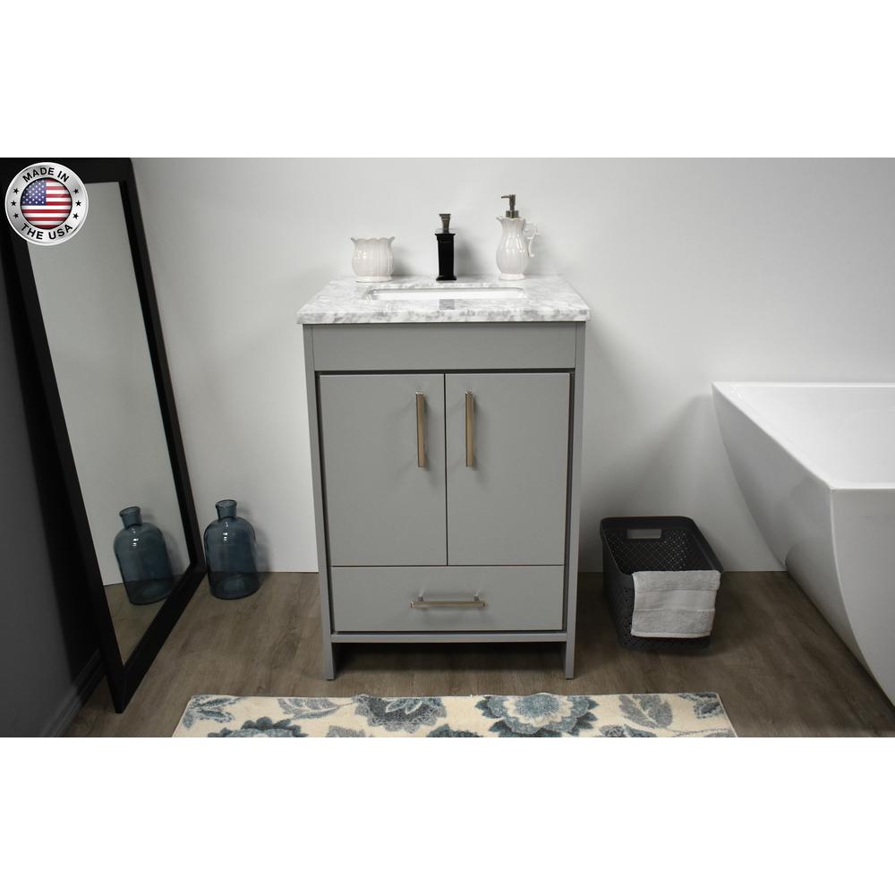 Capri 24" Modern Bathroom Vanity in Black with Carrara Marble top By Volpa USA | Bathroom Accessories |  Modishstore  - 12