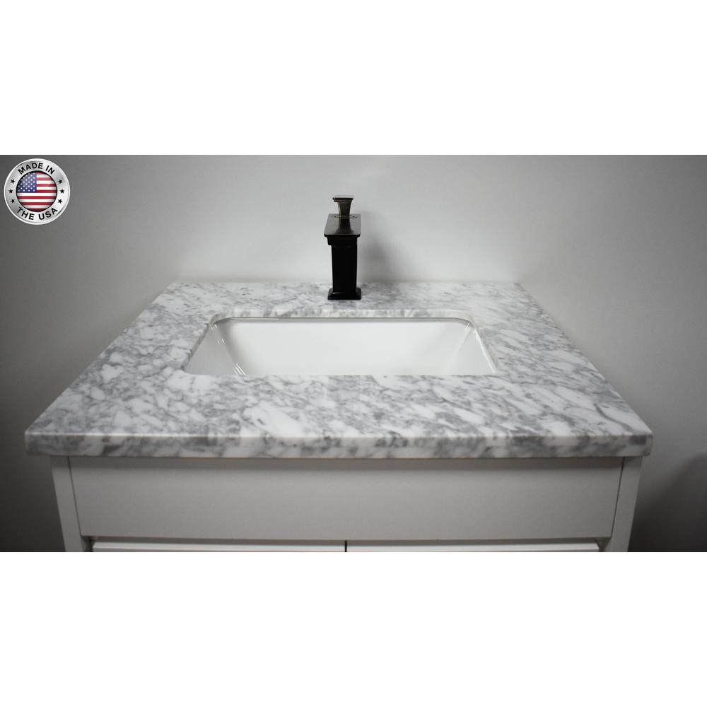 Capri 24" Modern Bathroom Vanity in Black with Carrara Marble top By Volpa USA | Bathroom Accessories |  Modishstore  - 5