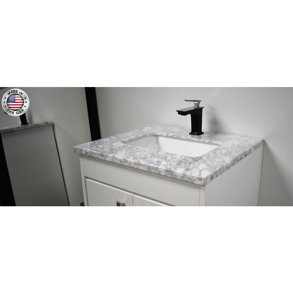 Capri 24" Modern Bathroom Vanity in Black with Carrara Marble top By Volpa USA | Bathroom Accessories |  Modishstore  - 6