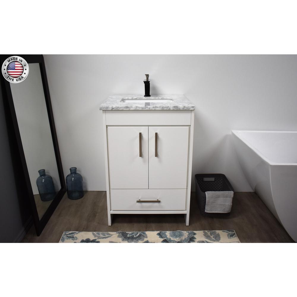 Capri 24" Modern Bathroom Vanity in Black with Carrara Marble top By Volpa USA | Bathroom Accessories |  Modishstore  - 4