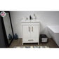 Capri 24" Modern Bathroom Vanity in White with White Microstone By Volpa USA | Bathroom Accessories |  Modishstore  - 4